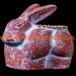 Bloempot dier konijn 22x18x17cm. rood-geel