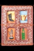 Wanddecoratie loteria 4-voudig 20x26cm.