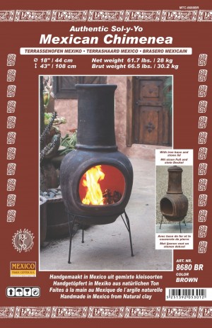 sol-y-yo mexicaanse tuinhaard 44x108 cm 28 kilo bruin 8680BR