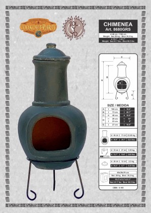sol-y-yo mexicaanse tuinhaard 44x108 cm 28 kilo grijs 8680GRS