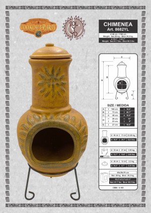 sol-y-yo mexicaanse tuinhaard 44x108 cm 28 kilo geel 8680YL