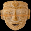 Maya masker 10x10cm. geel
