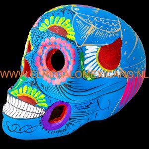 Skull barro steen 11x8x8cm. blauw