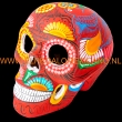 Skull barro steen 15x12x12cm. rood