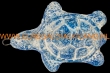 Terracotta schildpadje 10x8x4cm. blauw