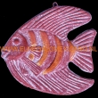 Wanddecoratie vis 20x19cm. rood-geel