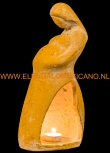 Beeldje zwangerschap 33x15x10cm. voor waxinelicht, geel