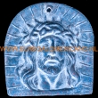 Wanddecoratie Jezus 27x26x4cm. blauw