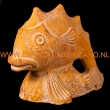 Vis terracotta 21x11x16cm. geel