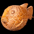 Vis terracotta 19x11x10cm. geel