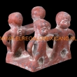 Servethouder / Menukaarthouder 4 kinderen terracotta type 2 13x8x11cm. rood