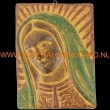 Wanddecoratie Virgen de Guadalupe 25x18cm. rood-groen-bruin-rood