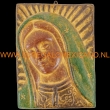 Wanddecoratie Virgen de Guadalupe 25x18cm. bruin-groen-rood-bruin