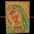 Wanddecoratie Virgen de Guadalupe 25x18cm. rood-groen-rood-bruin