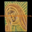 Wanddecoratie Virgen de Guadalupe 25x18cm. groen-rood-bruin-groen