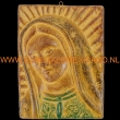 Wanddecoratie Virgen de Guadalupe 25x18cm. rood-bruin-rood-groen