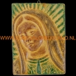 Wanddecoratie Virgen de Guadalupe 25x18cm. groen-bruin-rood-groen