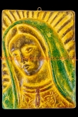 Wanddecoratie Virgen de Guadalupe 25x18cm. bruin-groen-bruin-rood