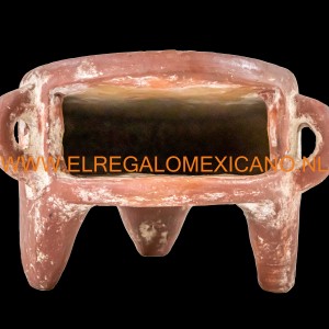 Terracotta warmhoud oventje Ø17x12cm. rood