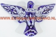 Vogel talavera keramiek 30x19cm. Blauw-wit