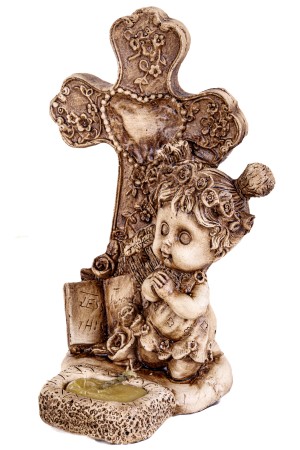 Gipsen beeldje religie 10x9x15cm