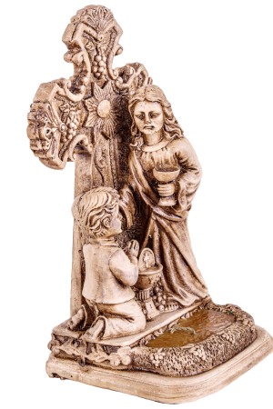 Gipsen beeldje religie 15x13x27cm