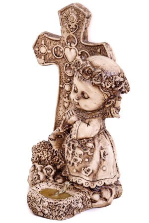 Gipsen beeldje religie 11x10x17cm