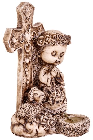 Gipsen beeldje religie 11x10x17cm