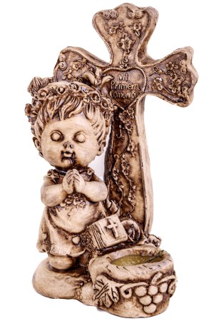 Gipsen beeldje religie 10x9x17cm