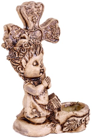 Gipsen beeldje religie 10x9x17cm