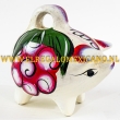 Spaarvarken 14x13cm groen-paars