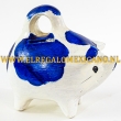 Spaarvarken 14x13cm donkerblauw
