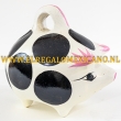 Spaarvarken 19x16cm zwart - roze