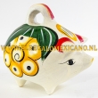 Spaarvarken 19x16cm groen - geel - rood